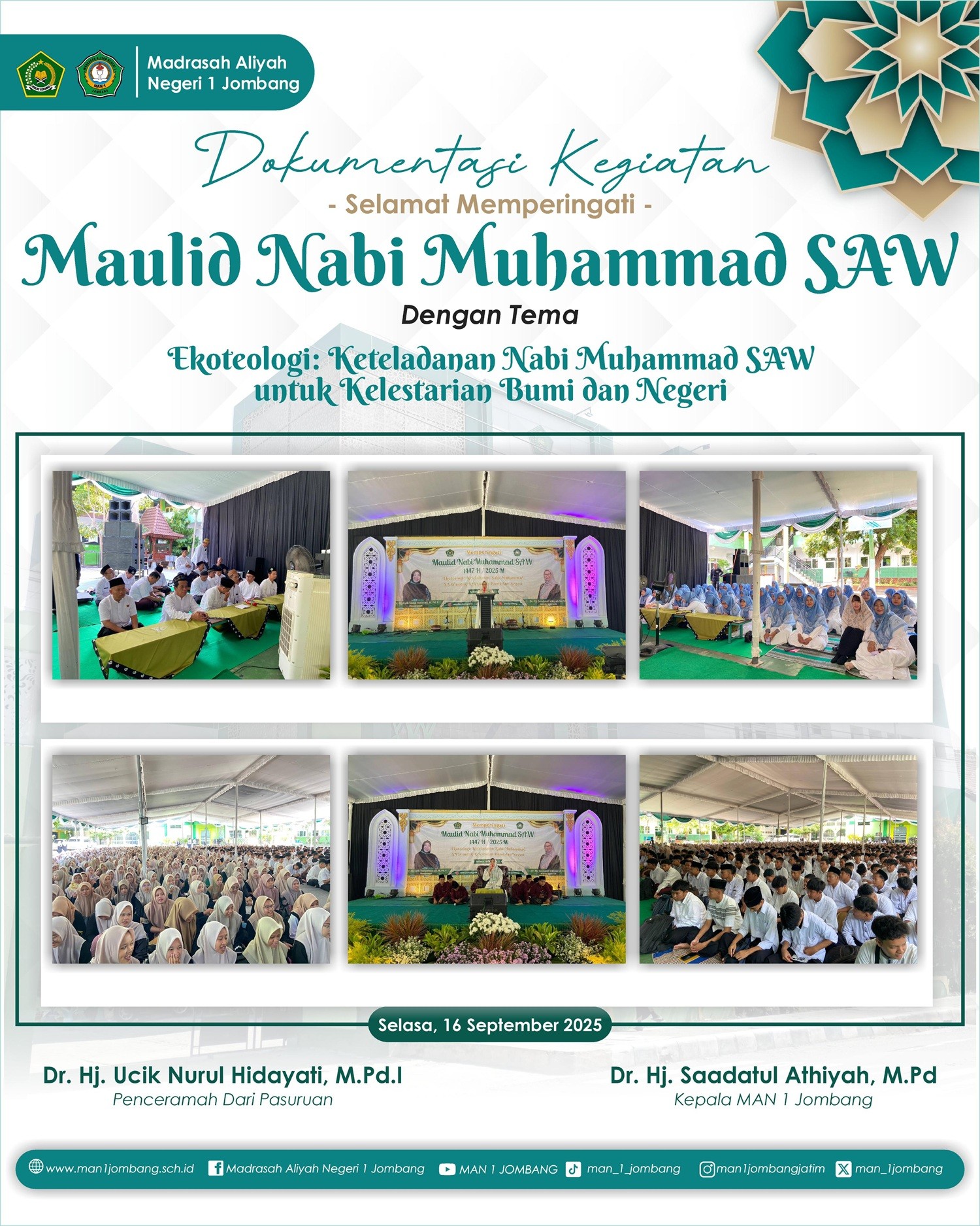 Cinta Nabi, Cinta Bumi: MAN 1 Jombang Gelar Maulid dengan Tema Ekoteologi